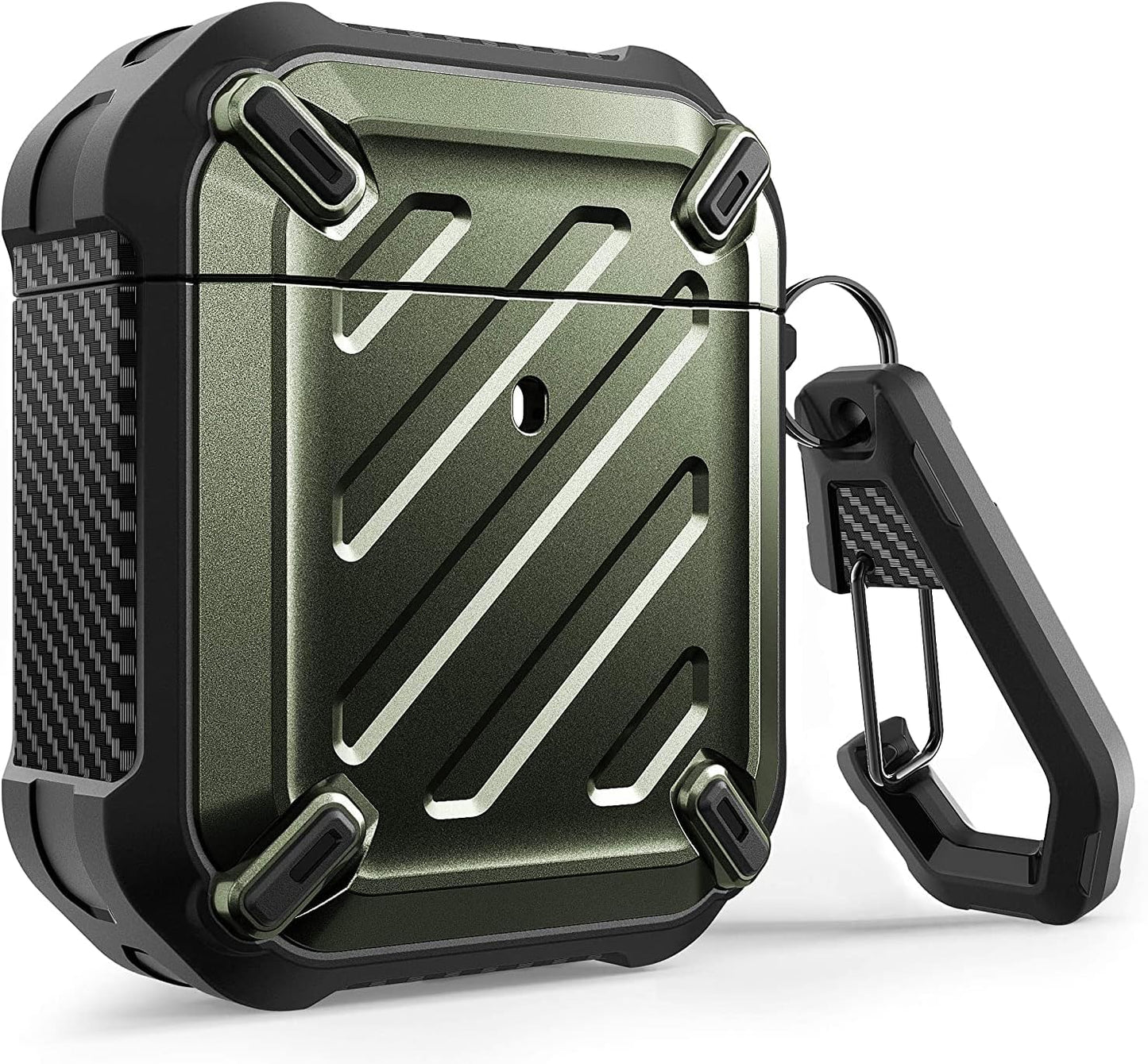 Unicorn Beetle Pro Series Case Designed for Airpods 1 & 2, Full-Body Rugged Protective Case with Carabiner for Apple Airpods 1St & 2Nd (Black)