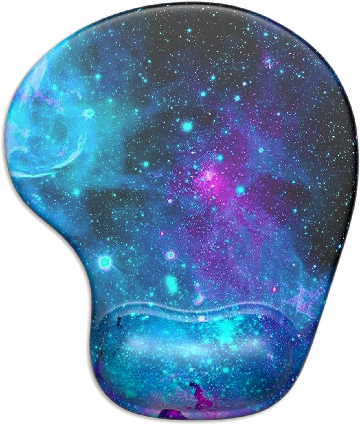 Ergonomic Mouse Pad with Gel Wrist Support Wrist Rest Smooth Surface Non-Slip PU Base Comfortable Office Supplies Pain Relief, 9.5 X 8 Inches, Landscape Forest