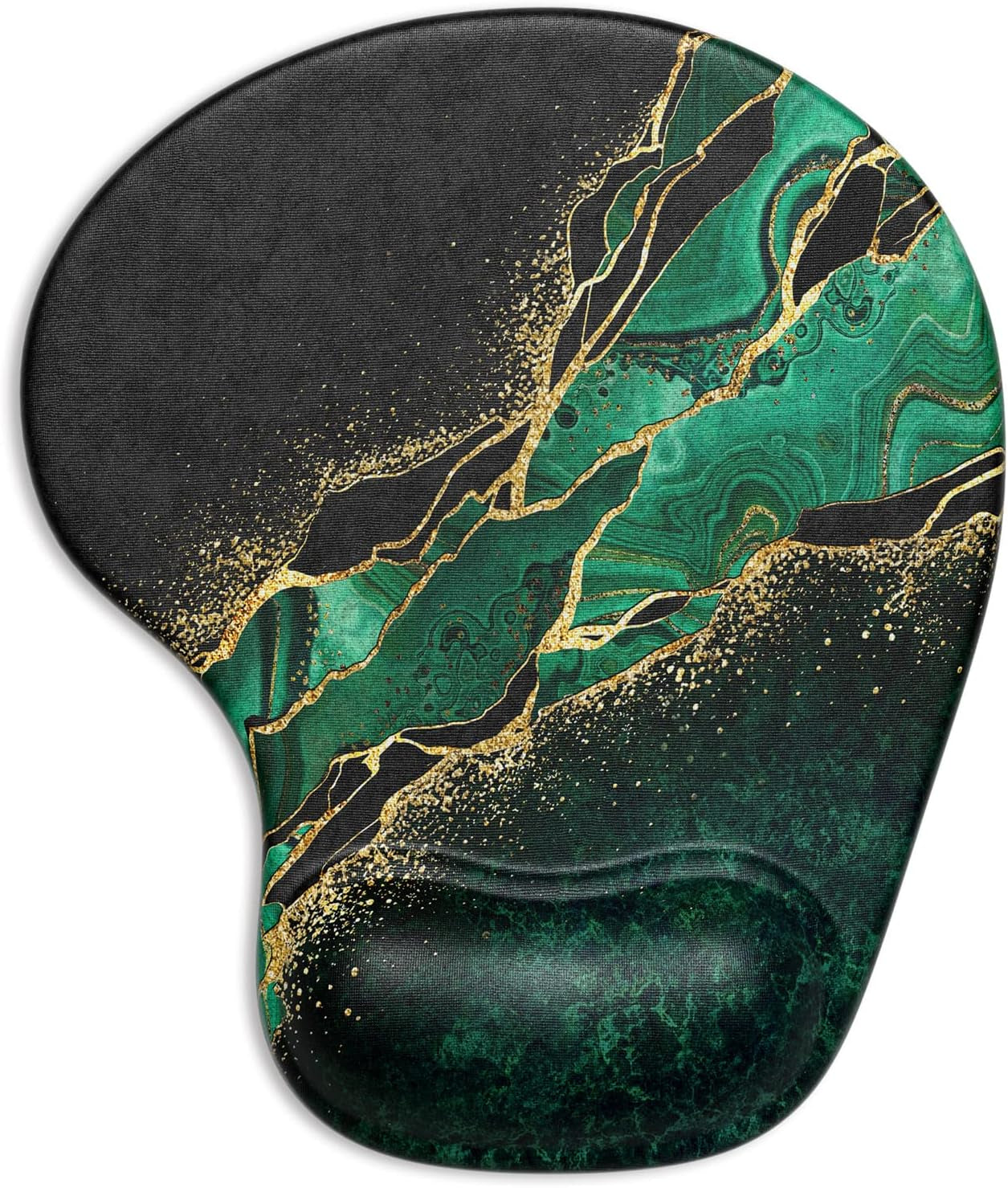 Ergonomic Mouse Pad with Gel Wrist Support Wrist Rest Smooth Surface Non-Slip PU Base Comfortable Office Supplies Pain Relief, 9.5 X 8 Inches, Landscape Forest