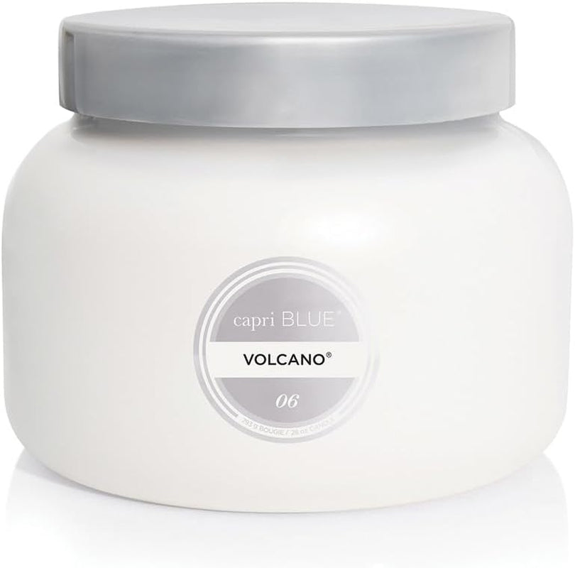 Volcano Scented Candles - Luxury Glass Jar Candles for Home Scented with Tropical Fruit & Sugared Citrus - Soy Wax Blend - Volcano - Black Color (8 Oz)