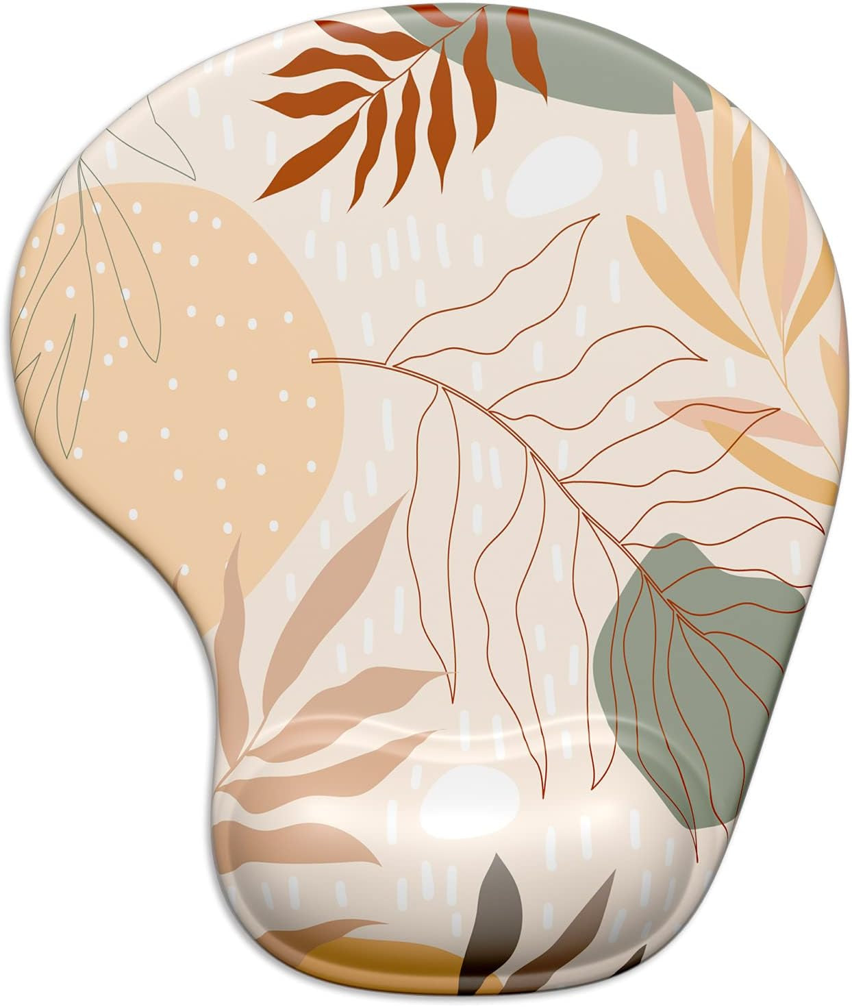 Ergonomic Mouse Pad with Gel Wrist Support Wrist Rest Smooth Surface Non-Slip PU Base Comfortable Office Supplies Pain Relief, 9.5 X 8 Inches, Landscape Forest