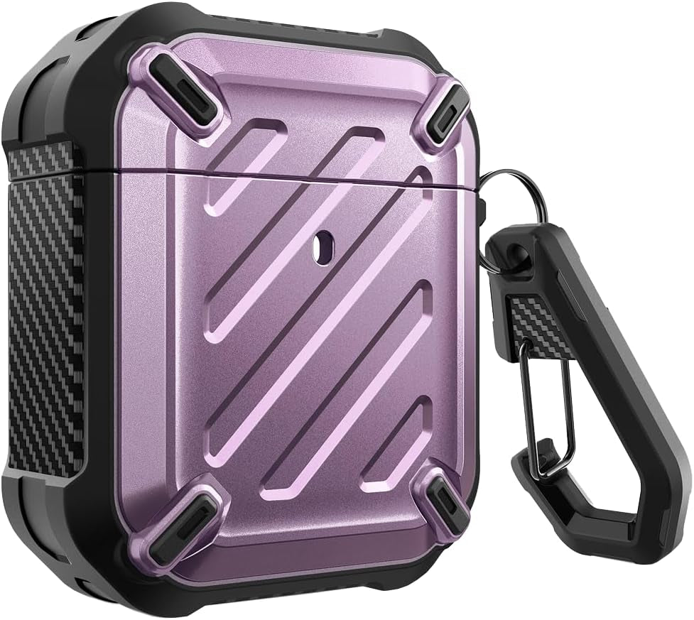 Unicorn Beetle Pro Series Case Designed for Airpods 1 & 2, Full-Body Rugged Protective Case with Carabiner for Apple Airpods 1St & 2Nd (Black)