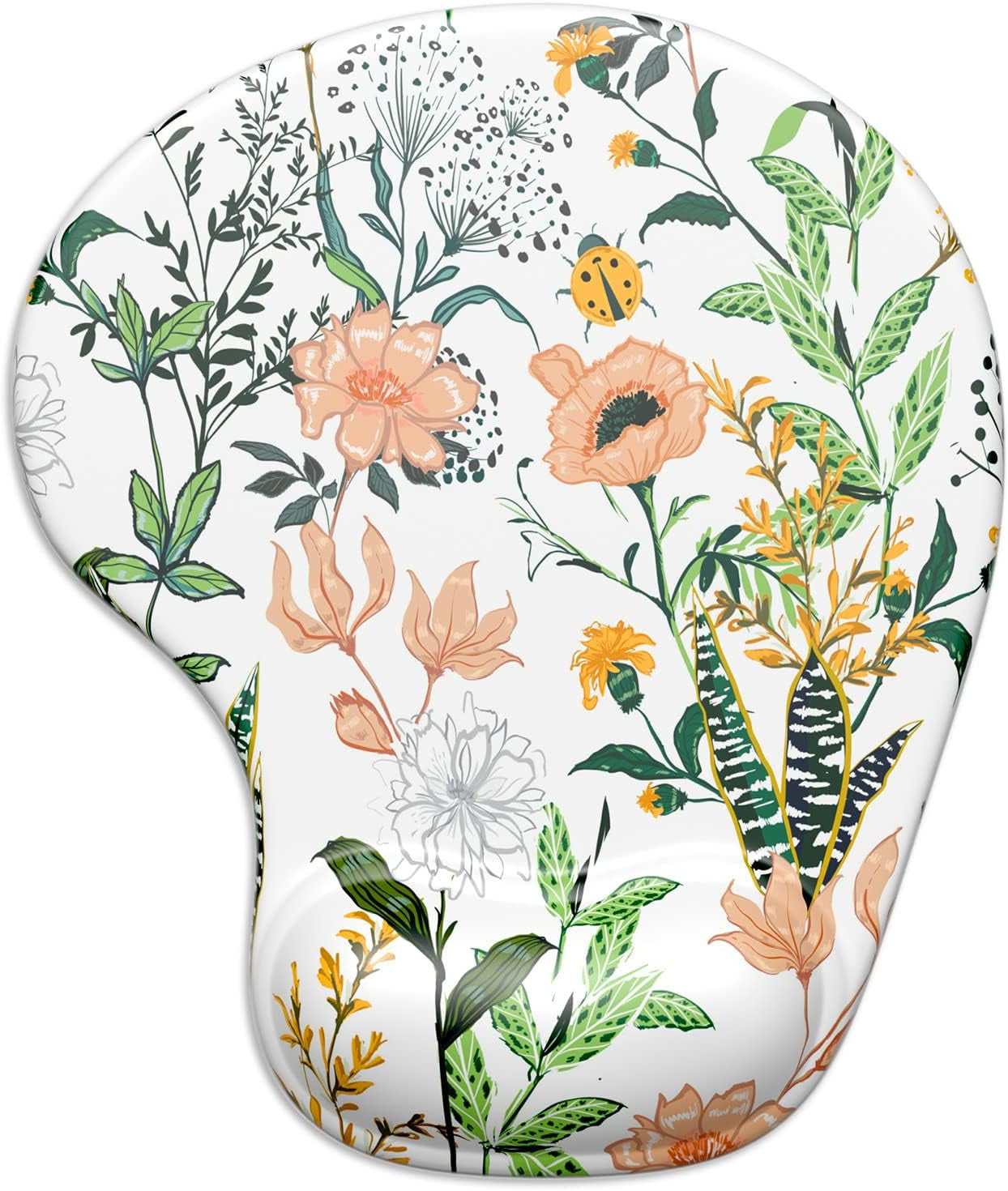 Ergonomic Mouse Pad with Gel Wrist Support Wrist Rest Smooth Surface Non-Slip PU Base Comfortable Office Supplies Pain Relief, 9.5 X 8 Inches, Landscape Forest