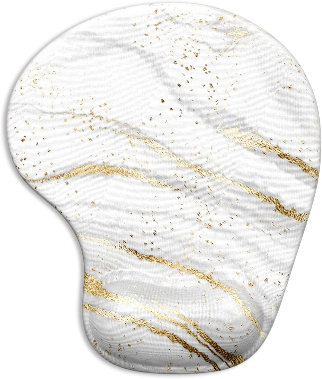 Ergonomic Mouse Pad with Gel Wrist Support Wrist Rest Smooth Surface Non-Slip PU Base Comfortable Office Supplies Pain Relief, 9.5 X 8 Inches, Landscape Forest