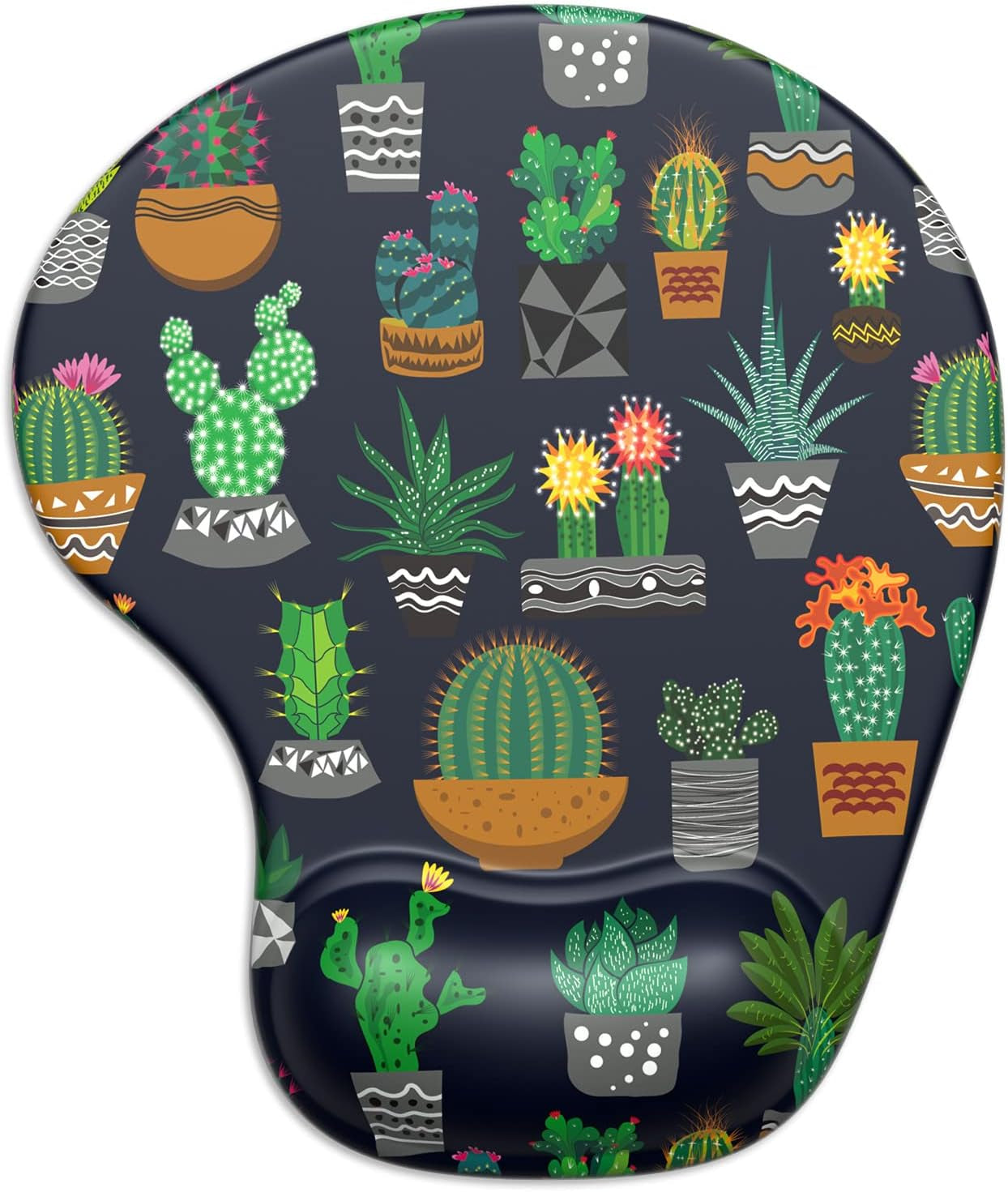 Ergonomic Mouse Pad with Gel Wrist Support Wrist Rest Smooth Surface Non-Slip PU Base Comfortable Office Supplies Pain Relief, 9.5 X 8 Inches, Landscape Forest