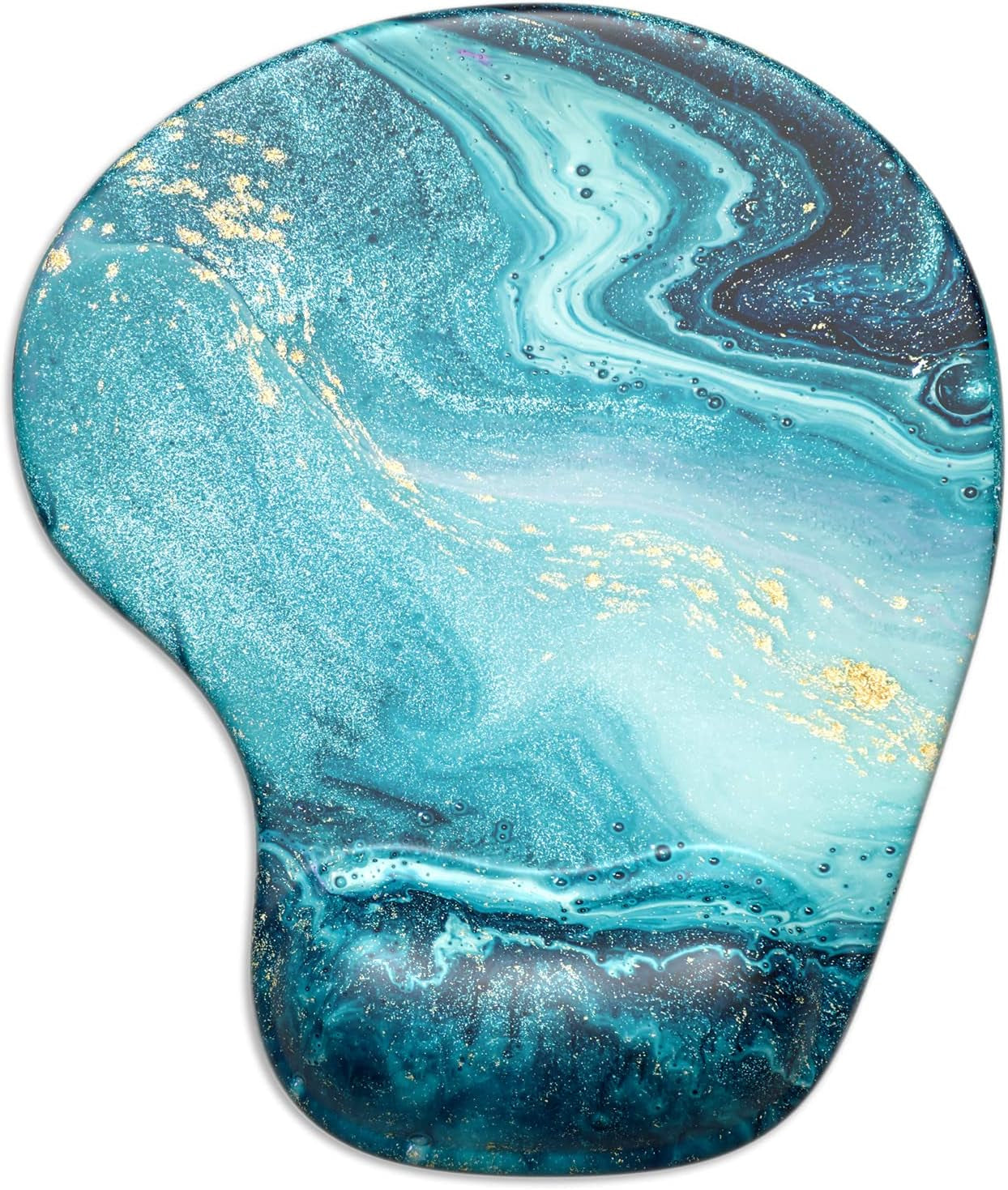 Ergonomic Mouse Pad with Gel Wrist Support Wrist Rest Smooth Surface Non-Slip PU Base Comfortable Office Supplies Pain Relief, 9.5 X 8 Inches, Landscape Forest