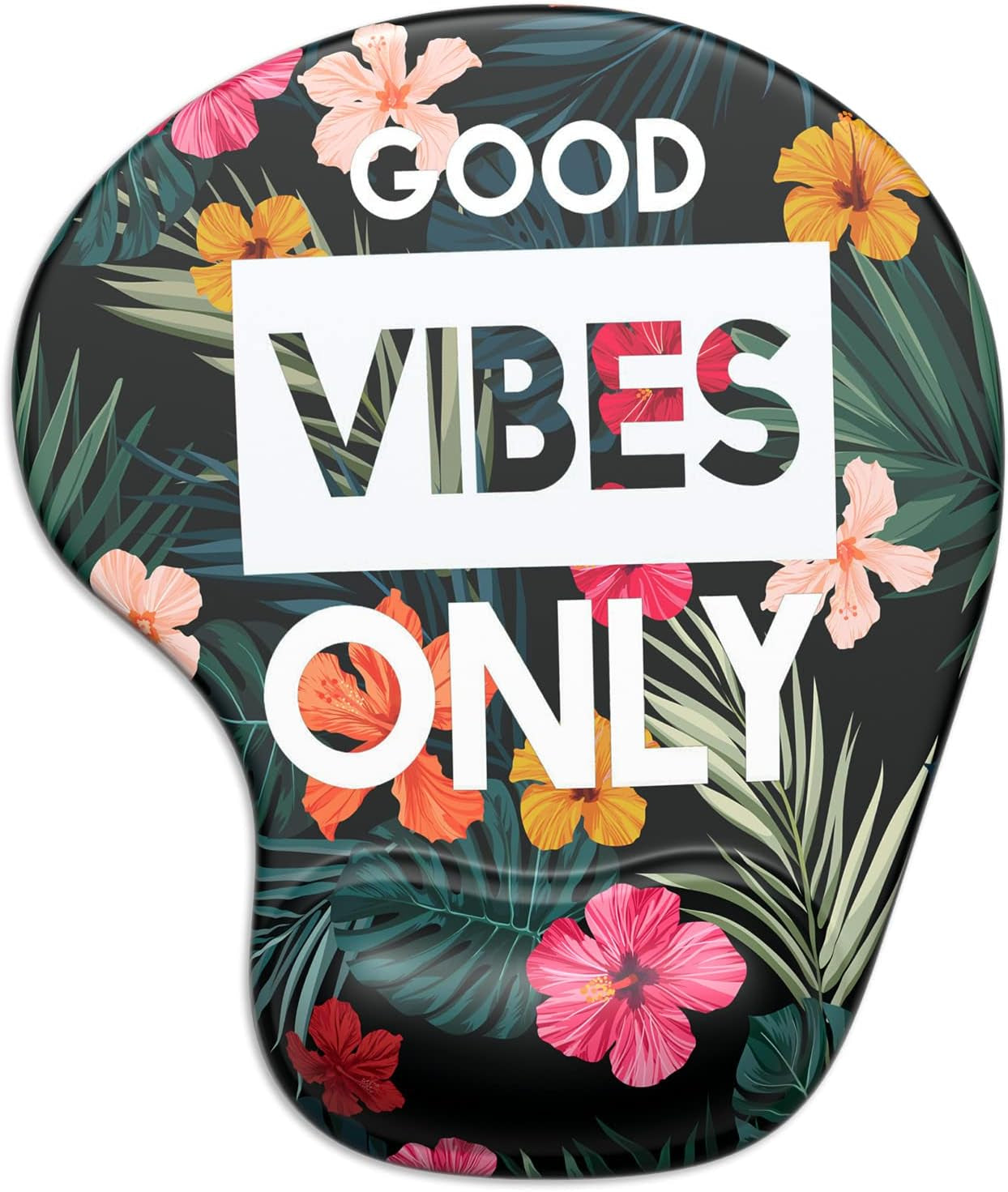 Ergonomic Mouse Pad with Gel Wrist Support Wrist Rest Smooth Surface Non-Slip PU Base Comfortable Office Supplies Pain Relief, 9.5 X 8 Inches, Landscape Forest