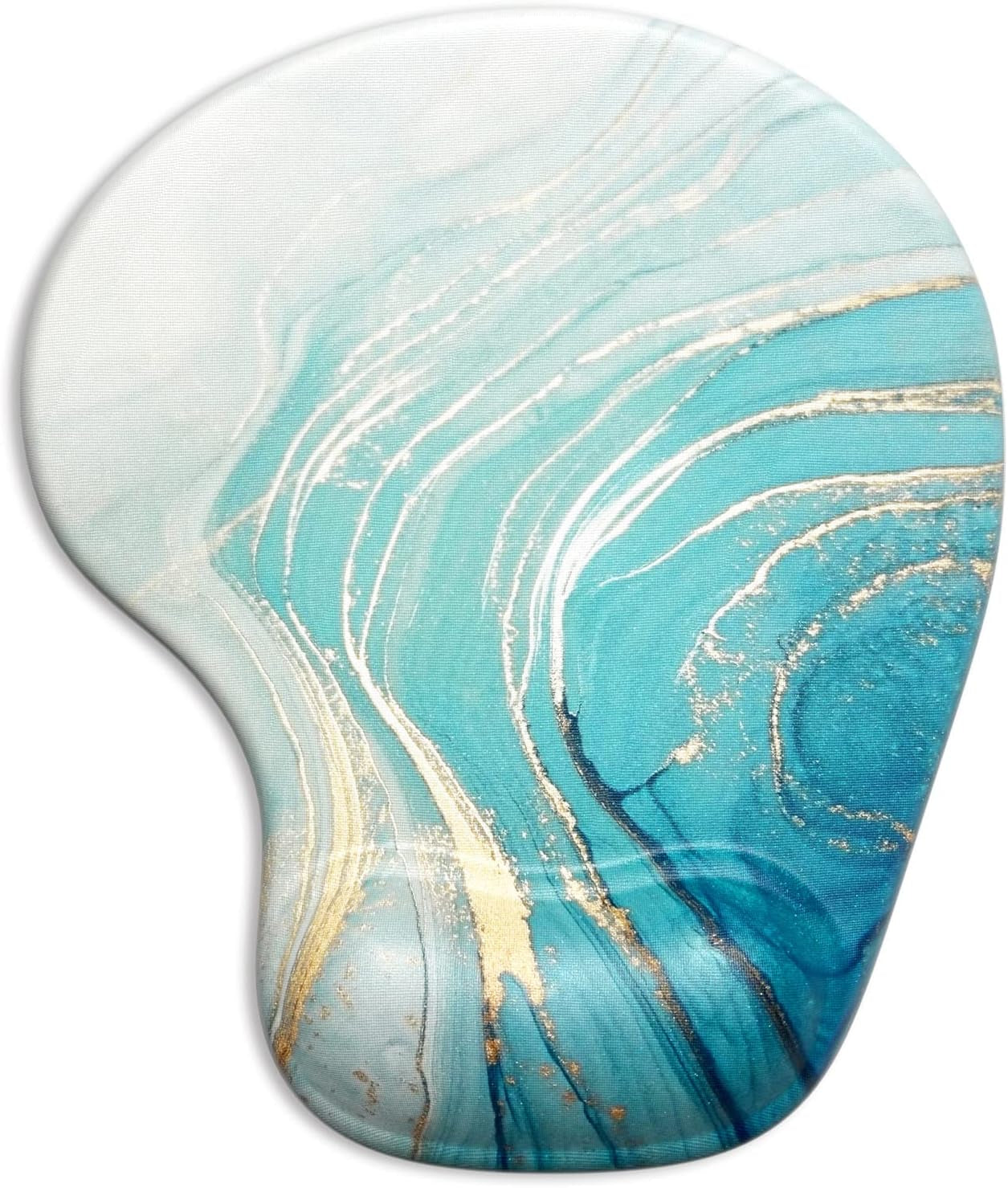 Ergonomic Mouse Pad with Gel Wrist Support Wrist Rest Smooth Surface Non-Slip PU Base Comfortable Office Supplies Pain Relief, 9.5 X 8 Inches, Landscape Forest