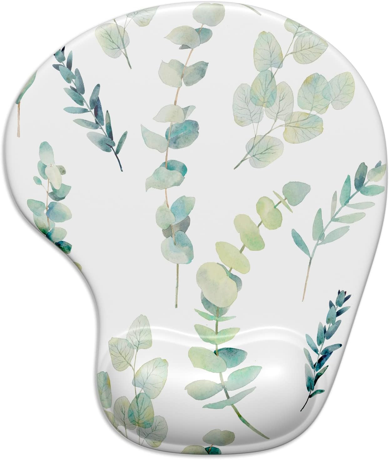 Ergonomic Mouse Pad with Gel Wrist Support Wrist Rest Smooth Surface Non-Slip PU Base Comfortable Office Supplies Pain Relief, 9.5 X 8 Inches, Landscape Forest