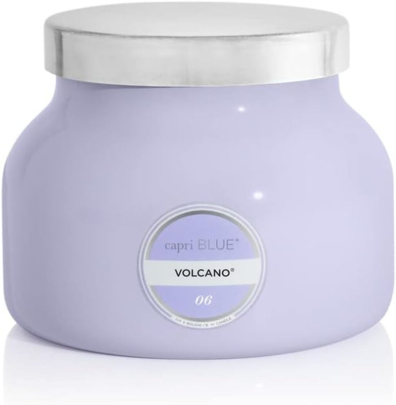 Volcano Scented Candles - Luxury Glass Jar Candles for Home Scented with Tropical Fruit & Sugared Citrus - Soy Wax Blend - Volcano - Black Color (8 Oz)