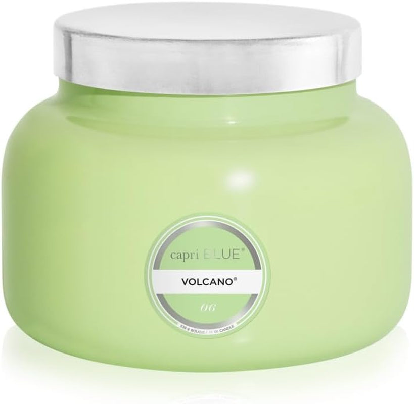 Volcano Scented Candles - Luxury Glass Jar Candles for Home Scented with Tropical Fruit & Sugared Citrus - Soy Wax Blend - Volcano - Black Color (8 Oz)