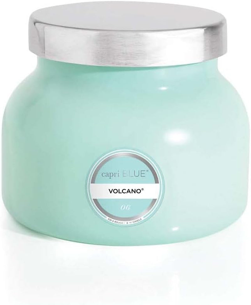 Volcano Scented Candles - Luxury Glass Jar Candles for Home Scented with Tropical Fruit & Sugared Citrus - Soy Wax Blend - Volcano - Black Color (8 Oz)