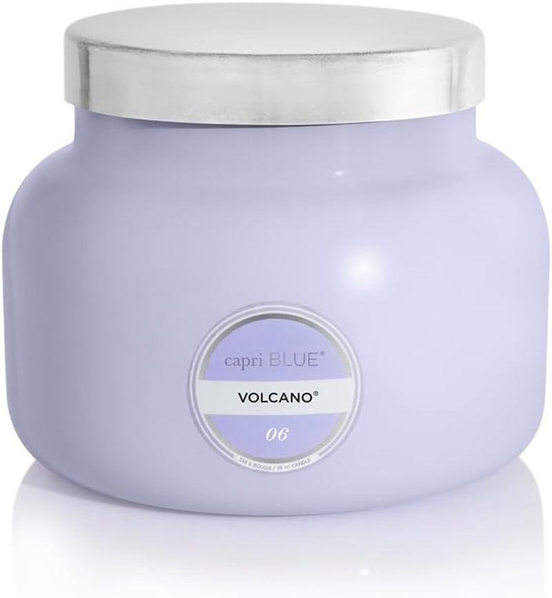 Volcano Scented Candles - Luxury Glass Jar Candles for Home Scented with Tropical Fruit & Sugared Citrus - Soy Wax Blend -  Volcano - Black Color (8 Oz)